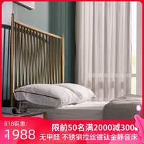 Wrought iron bed Wrought iron double bed Princess bed Nordic 1 8 meters 1 5 meters iron frame bed Modern simple light luxury net red bed