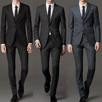 Suit Men Suit Business Authentic Korean version to work for work interview Career dress New Lang wedding bridegroom gown