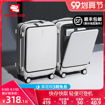 Hanke front side open cover luggage female small 20 inch business trolley case 24 male boarding case light suitcase