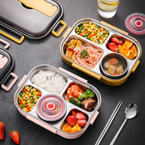 304 stainless steel Primary School students insulated lunch box office workers large capacity portable lunch box with meal division childrens lunch box