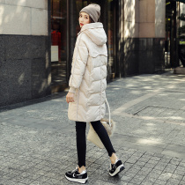 Cotton-padded womens medium-length 2021 Winter new cotton-padded jacket Korean loose student cotton-padded clothes Hong Kong trend