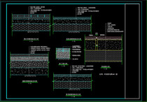 Four common paving construction large sample garden landscape node detailed cad drawings permeable brick planting grass brick paving