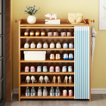 Bamboo shoes shelf simple doorway outdoor household multi-layer dustproof New 2021 explosion balcony shoe cabinet good looking