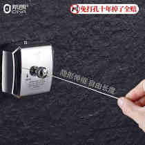 Non-perforated stainless steel invisible clothesline Balcony clothesline artifact cool clothesline Indoor clothes rack telescopic clothesline