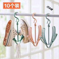 Creative Wind double balcony shai xie jia multifunctional hanging shoes of liang xie jia adhesive hook liang xie jia sub-liang shai jia
