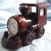 Antique Swiss-made oak locomotive-shaped imhof brand fine MA 2-day mechanical alarm clock