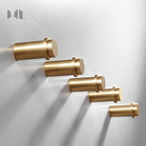 Nordic brushed brass adhesive hook golden porch pure copper coat hook study hanging nail kitchen bathroom door rear single hook