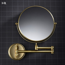 Nordic Bathroom Mirror Brass Gold Magnifying Glass Wall Mounted Bathroom Toilet Japanese toilet Beauty Makeup Mirror Black