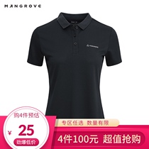 Mangov ladies spring summer function polo shirt lapel collar short sleeve outdoor sports casual top soft and comfortable 2010
