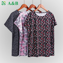 AB underwear ladies cotton thin pajamas cotton middle-aged and elderly loose sweatshirt round neck bat TX43