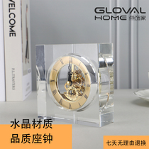 European-style light luxury crystal clock living room clock ornaments personalized creative mechanical clock crafts desktop desktop