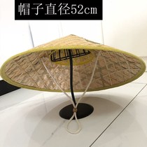 Straw hat men sunscreen construction site agricultural work visor hat hat Bamboo sunscreen props decorative tea hat Straw hat Fishing hat