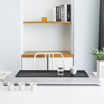 Modern Nordic marble tea tray household simple light luxury drainage tea Sea black gold stone splicing design tea table