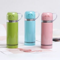 New 304 stainless steel thermos cup transparent cover portable straight Cup one cover dual-purpose outdoor car Sports Cup