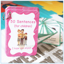 Childrens English spoken short sentences Enlightenment flash card parent-child life English commonly used expression scan code pronunciation translation