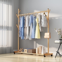 Light luxury clothes hanger balcony floor folding indoor single pole clothes hanger bedroom clothes hanger household