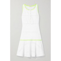 LETOILE SPORT white stretch flat pattern cloth pick-up knit tennis dress