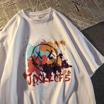 hiphop Net red short sleeve T-shirt female loose Korean version of ins Tide Original wind chic port flavor Super fire fried street clothes