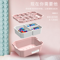 Lego building block parts classification grid layered storage box box small particle assembly toy super large plastic finishing box