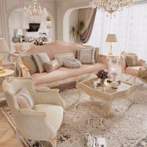 Style Living Room Palace Princess Wind Carving Flowers Solid Wood Sofa American Neoclassical Trio Sofa Your Princess Furniture Combination