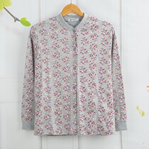 Pocket mid-aged ladies pure cotton autumn jersey cardiovert cardiovert lingerie tying up and fattening up the full cotton