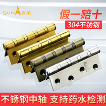 304 stainless steel 4 inch padded hinge silent bearing hinge room wooden door cascing hardware folding heavy loose leaf