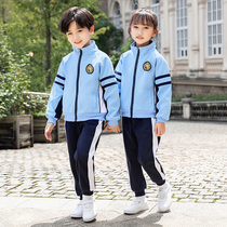 Primary school uniforms spring and autumn suits three-piece childrens class uniforms spring and autumn custom sportswear kindergarten Garden uniforms Blue