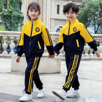 Primary school uniforms spring and autumn suits sportswear three-piece childrens class uniforms yellow kindergarten Garden uniforms spring and autumn winter outfits