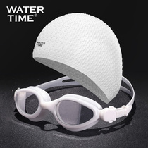 Swimming glasses myopia swimming glasses female waterproof anti-fog HD swimming cap set Big Frame mens diving equipment Professional