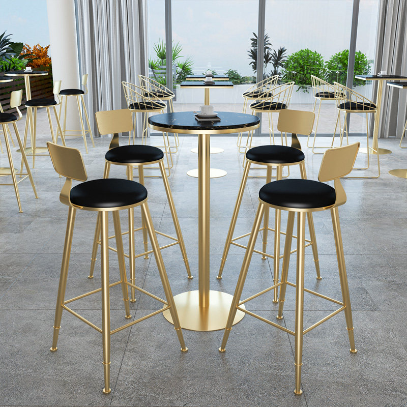 Bar chair bar table and chair simple iron table chair high footstool bar bar table chair small round table front desk chair in