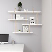 Light luxury bedroom living room wall shelf simple modern one-character clapboard nail wall creative non-hole bookshelf