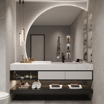 Designer custom light luxury modern simple rock board bathroom cabinet combination toilet hand wash face wash face wash basin cabinet Cabinet