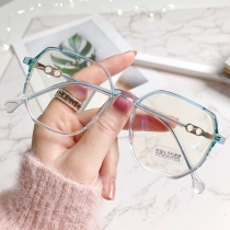 Glasses frame female myopia Korean version of tide Net red black frame polygon can be equipped with degree eyes without makeup and blue light radiation