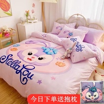 Star Delue double-sided baby velvet bed three or four piece set cute girl milk velvet childrens sheets quilt cover warm dormitory