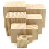 Pine wood square small wood block handmade small making solid wood log head block rectangular cushion high solid wood custom fixing