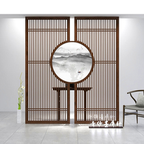 Chinese floor-to-ceiling screen partition wall Guest restaurant home solid wood entrance Modern hollow fence translucent yarn seat screen