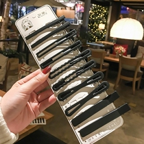 South Korea simple black short hair clip female duckbill clip broken hair clip headdress clip hairpin clip back head