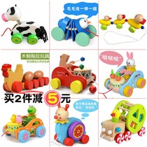 Hand rope toy outdoor pull dog month stroller pull trailer toy child tow rope duck drum