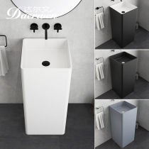 Darwin 8002 artificial stone wash basin simple thin side square column Basin Integrated floor basin