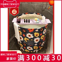 Household bath bucket adult plastic full body detachable bath tub family bath folding tub bath bath artifact