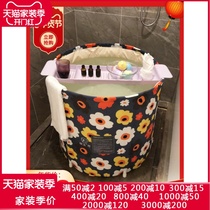 Household bath bucket adult plastic full body detachable bath tub family bath folding tub bath bath artifact