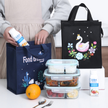 Aluminum foil thickened lunch box insulated bag canvas with meal lunch bag to work hand bag lunch bag lunch bag