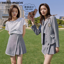 Vero Moda 2021 spring and summer new JK womens group college style suit short skirt suit