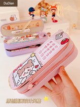 Double pencil case girl ins Japanese junior high school large capacity pencil case primary school cartoon cute children pencil case