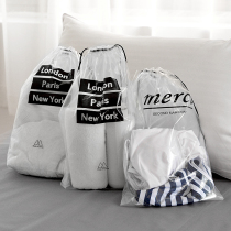 Transparent travel shoes storage bag shoe bag shoes drawstring waterproof and dustproof travel portable travel bag