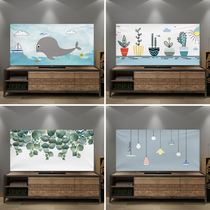  TV cover dust cover 2021 new simple modern cover towel cover cloth cartoon hanging boot does not take cute