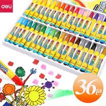 Deli hex bar 36 color oil painting stick set box color crayon children Baby Safety painting triangle Rod oil stick