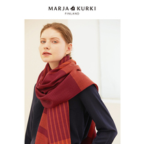 MARJAKURKI Maria Gucci red striped wool scarf women winter knit Joker big shawl bib