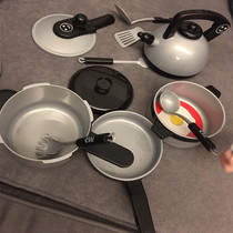 Childrens house hot pot toys cooking small kitchen utensils really boiled food play large kitchen utensils set children
