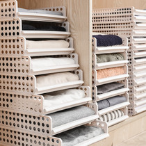 Clothes wardrobe storage artifact layered partition Clothes storage box Drawer storage for seasonal clothes Multi-layer finishing